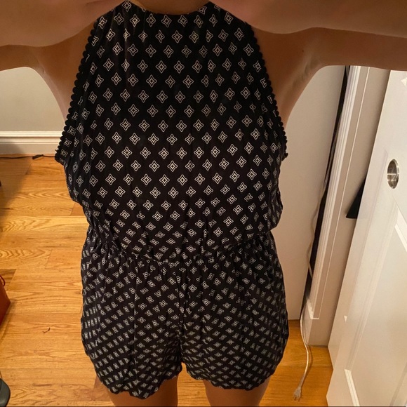 High Neck Open Back Romper - Picture 1 of 4